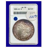 1890-CC Morgan Silver Dollar ANACS AU58