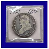 1821 Draped Bust Silver Half Dollar