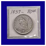 1837 Draped Bust Silver Half Dollar