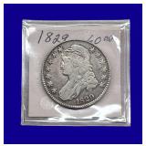 1829 Draped Bust Silver Half Dollar