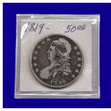 1819 Draped Bust Silver Half Dollar