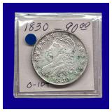 1830 Draped Bust Silver Half Dollar