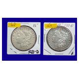 1921-D Morgan Silver Dollars