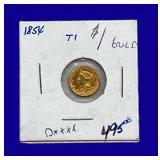1854 Liberty Head $1 Gold Coin