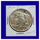 1934-D Peace Silver Dollar