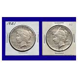 1921-P Peace Silver Dollars