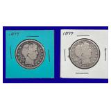 1899 Barber Silver Half Dollars