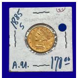 1885-S Liberty Head $5 Gold Coin