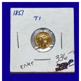 1851 Liberty Head $1 Gold Coin