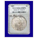 1887-P Morgan Silver Dollar NGS MS66 DMPL