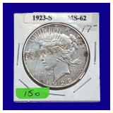 1923-S Peace Silver Dollar