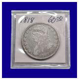 1818 Draped Bust Silver Half Dollar