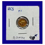 1853 Liberty Head $1 Gold Coin