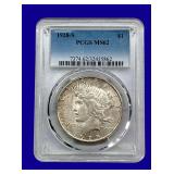1928-S Peace Silver Dollar PCGS MS62
