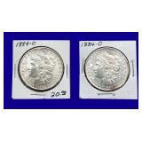 1884-O Morgan Silver Dollars