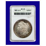 1881-S Morgan Silver Dollar ANACS MS65