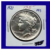1921-P Peace Silver Dollar