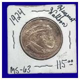 1924 Huguenot Walloon Silver Half Dollar