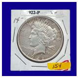 1922-P Peace Silver Dollar