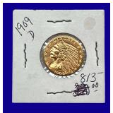 1909-D Indian Head $5 Gold Coin