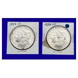 1884-O Morgan Silver Dollars