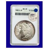 1882-S Morgan Silver Dollar ANACS MS65