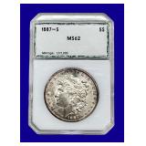 1887-S Morgan Silver Dollar PCI MS62