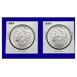 1884-P Morgan Silver Dollars