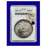 1901-S Morgan Silver Dollar ANACS MS63