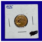 1925 Indian Head $2.5 Gold Coin