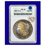 1881-S Morgan Silver Dollar ANACS MS65