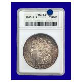 1883-S Morgan Silver Dollar ANACS MS63
