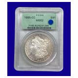 1885-CC Morgan Silver Dollar PCGS MS62
