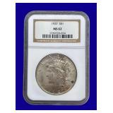 1927-P Peace Silver Dollar NGC MS62