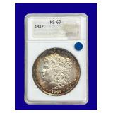 1882-P Morgan Silver Dollar ANACS MS63