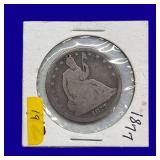 1877 Seated Liberty Silver Half Dollar