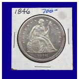 1846 Seated Liberty Silver Dollar