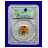 1926 Sesquicentennial $2.5 Gold Coin PCGS MS62