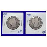 1900-O & 1900-S Barber Silver Half Dollars