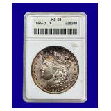 1894-O Morgan Silver Dollar ANACS MS63