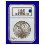 1923-P Peace Silver Dollar NCGS MS65