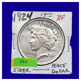 1924-P Peace Silver Dollar