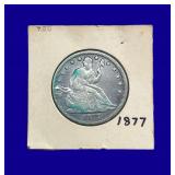 1877 Seated Liberty Silver Half Dollar