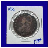 1836 Draped Bust Silver Half Dollar