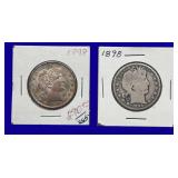 1898 Barber Silver Half Dollars