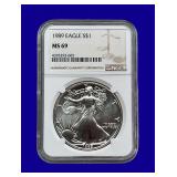 1989 Silver Eagle NGC MS69
