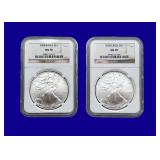 2008 Silver Eagle NGC MS70