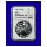 1989 Silver Eagle NGC MS69