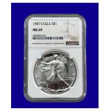1987 Silver Eagle NGC MS69