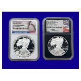 2017-S & 2017-W Silver Eagle NGC PF70 Ultra Cameo